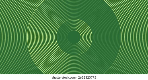 Abstract modern bright green gradient background with glowing neon circle lines element and halftone dots decoration. Trendy simple texture creative design. Suit for presentation, website