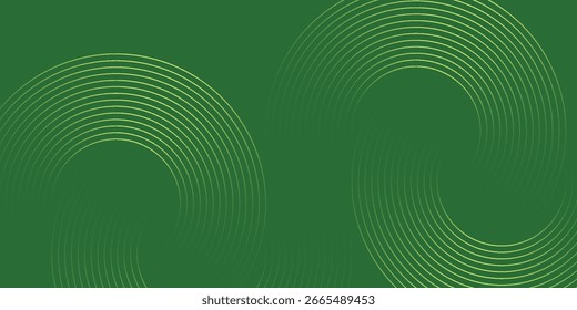 Abstractas fondo degradado verde brillante moderno con elemento de líneas de círculo de neón brillante y decoración de puntos de semitono. Diseño creativo de textura simple de moda.