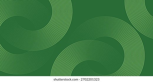 Abstractas fondo degradado verde brillante moderno con elemento de líneas de círculo de neón brillante y decoración de puntos de semitono. Diseño creativo de textura simple de moda. Traje para la presentación, Sitio web