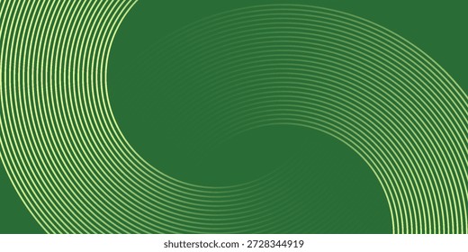 Abstract modern bright green gradient background with glowing neon circle lines element and halftone dots decoration. Trendy simple texture creative design. Suit for presentation, website