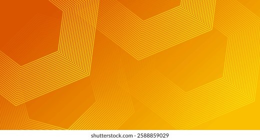 Abstract modern bright orange gradient background with glowing neon lines element and halftone dots decoration. Trendy simple texture creative design. Suit for presentation, website