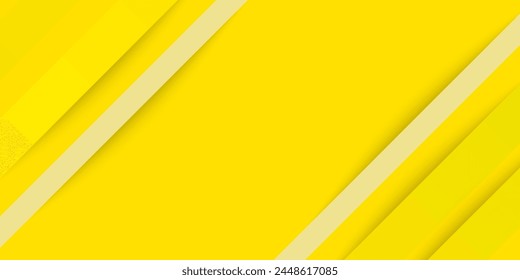 Abstrakter moderner hellgelber Farbverlaufhintergrund. Trendy schlichte diagonale dynamische geometrische Streifen Vektorgrafik Design mit Glanzlinien und Schatten.