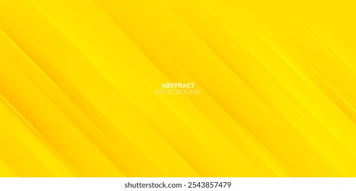 Abstractas fondo amarillo brillante moderno degradado. Diseño de Vector de rayas geométricas dinámicas diagonales simples de moda con líneas de brillo y sombra