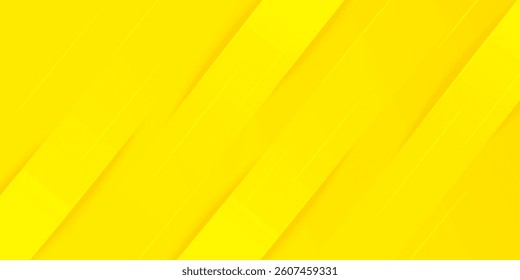 Abstract modern bright yellow gradient background. Trendy simple diagonal dynamic geometric stripes vector design with shine lines and shadow.