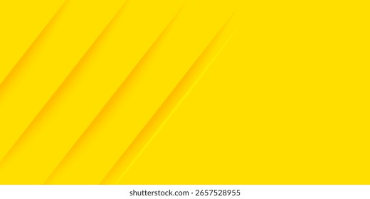 Abstractas fondo amarillo brillante moderno degradado. Diseño de Vector de rayas geométricas dinámicas diagonales simples de moda con líneas brillantes y sombra. 
