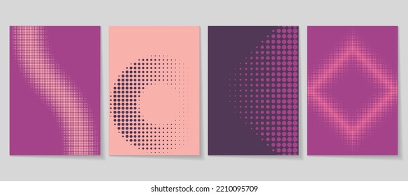 Abstract modern brochure template with halftone effect. Set of vector backgrounds for presentations, banners, flyers, webdesign.