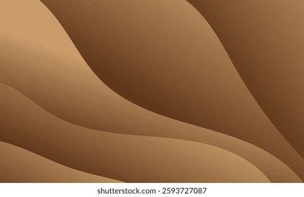Abstract modern brown gradient waves overlap background with copy space for text. Minimal concept. Vector illustration