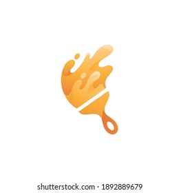 Logo de la salpicadura de pincel y pintura