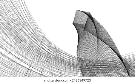Edificio moderno abstracto. Fondo arquitectónico