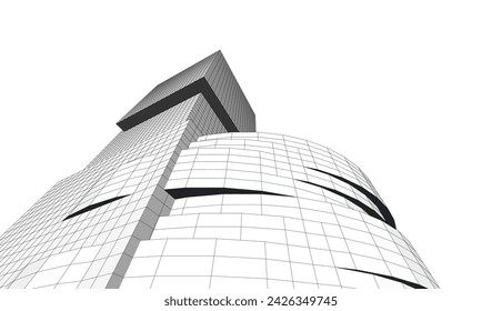 Abstract modern building. Architectural background
