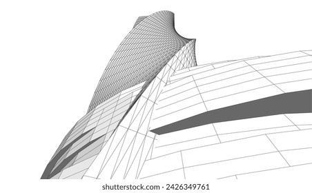 Edificio moderno abstracto. Fondo arquitectónico