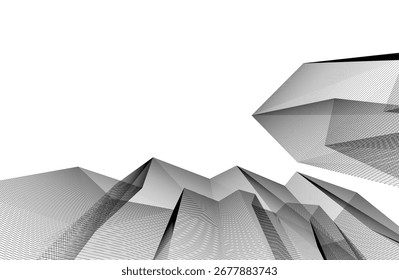 Abstract modern building. Architectural concept sketch