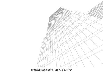 Abstractas edificio moderno. Boceto de concepto arquitectónico