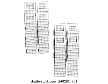 Abstract modern building. Architecture concept sketch. 