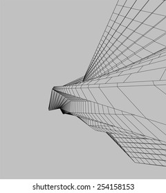 Abstract modern building. Architecture concept sketch. 