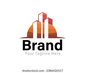 abstract modern building real estate logo icon symbol design template illustration inspiration