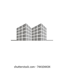 Abstract modern building shape real estate logo design template vector