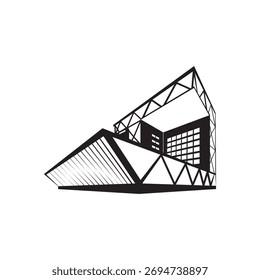 Abstract modern building vector icon