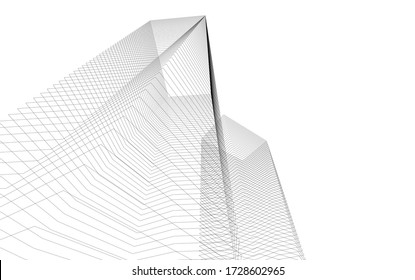 abstract modern buildings, architectural  3d