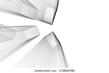 abstract modern buildings, architectural  3d