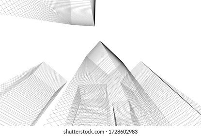abstrakte moderne Gebäude, architektonische 3d