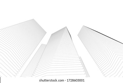 abstract modern buildings, architectural  3d