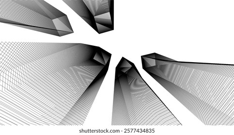 abstract modern buildings, architectural  3d