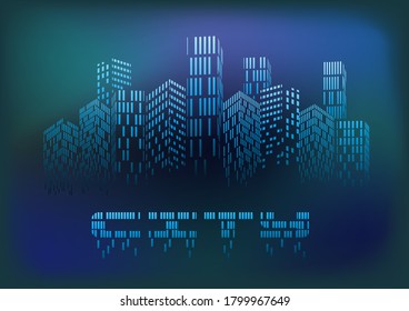 Abstract modern buildings, city wallpaper, vector illustration