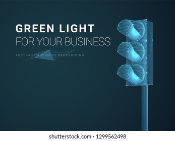 Abstract modern business background vector depicting a traffic light