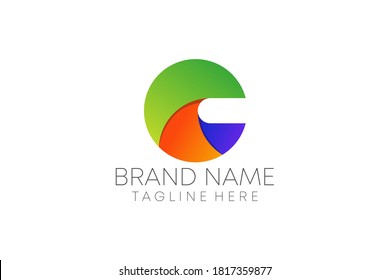 abstract modern business c letter logo. creative colorful gradient c letter logo design vector in eps file.  