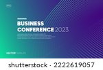 Abstract modern business conference design template with lines. Minimal flyer layout. Vector, 2022-2023