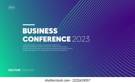 Abstract modern business conference design template and lines  Minimal flyer layout  Vector  2022  2023