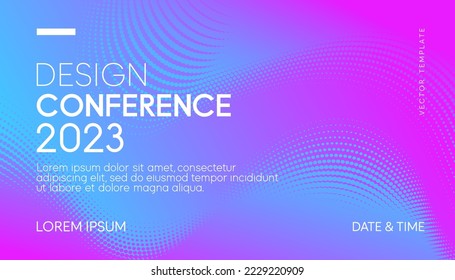 Abstract modern business conference design template with gradient halftone effect. Dynamic flyer layout. Vector, 2023-2024