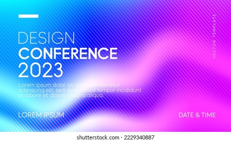 Abstract modern business conference design template with gradient stripe effect. Dynamic flyer layout. Vector, 2023-2024