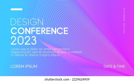 Abstract modern business conference design template with gradient line effect. Dynamic flyer layout. Vector, 2023-2024