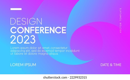 Abstract modern business conference design template with gradient effect. Dynamic flyer layout. Vector, 2023