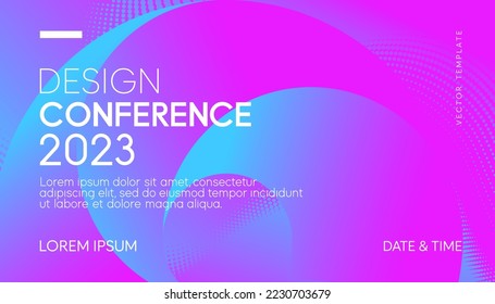 Abstract modern business conference design template with gradient effect. Colorful flyer layout. Vector, 2023