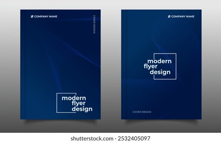  Abstract modern business cover template design.blue gradient.futuristic curved circular line sign