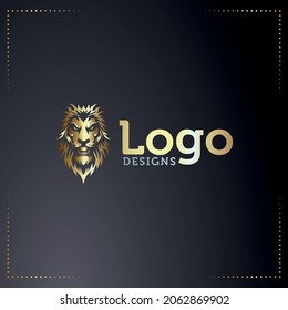 abstract modern business head lion logo design vector