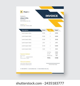 Abstract modern business invoice template