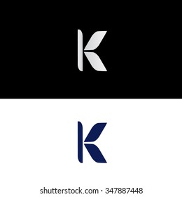 Abstract modern butterfly like capital letter K