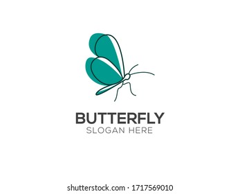 abstract modern Butterfly Logo suitable for beauty cosmetic 