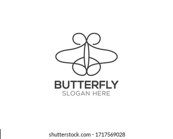 abstract modern Butterfly Logo suitable for beauty cosmetic 