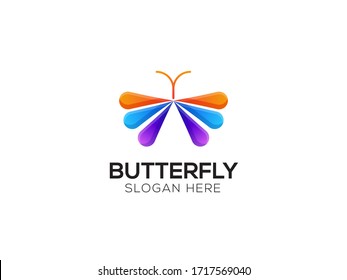 abstract modern Butterfly Logo suitable for beauty cosmetic 