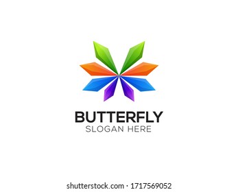 abstraktes, modernes Butterfly-Logo, geeignet für Kosmetik 