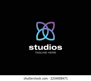 Resumen Plantilla de diseño del logotipo de la forma moderna de la mariposa