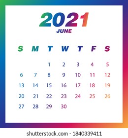 Abstract and modern calendar of 2021
