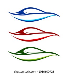 Abstract Modern Car Swoosh Shapes Symbol Vector Graphic Logo Design