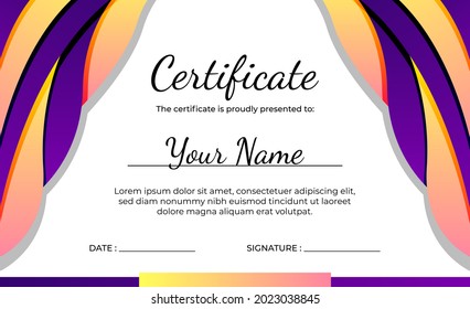 Resumen de la plantilla moderna de diseño de certificados, se puede usar para eventos, graduación, apreciación, asistencia, etc.