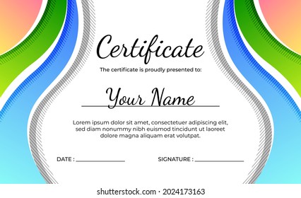 Resumen de la plantilla moderna de diseño de certificados, se puede usar para eventos, graduación, apreciación, asistencia, etc.